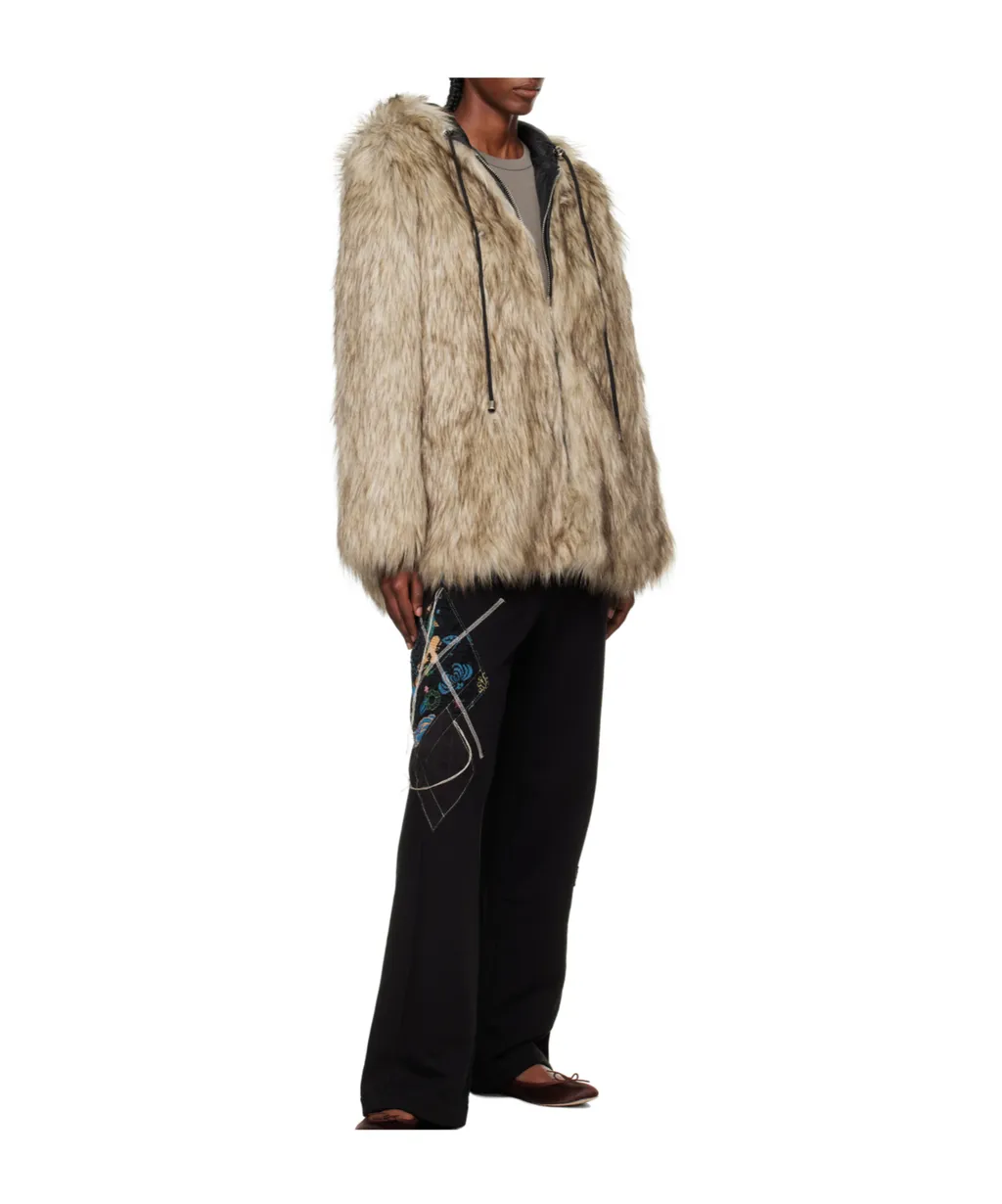 Hooded Reversible Faux Fur Jacket