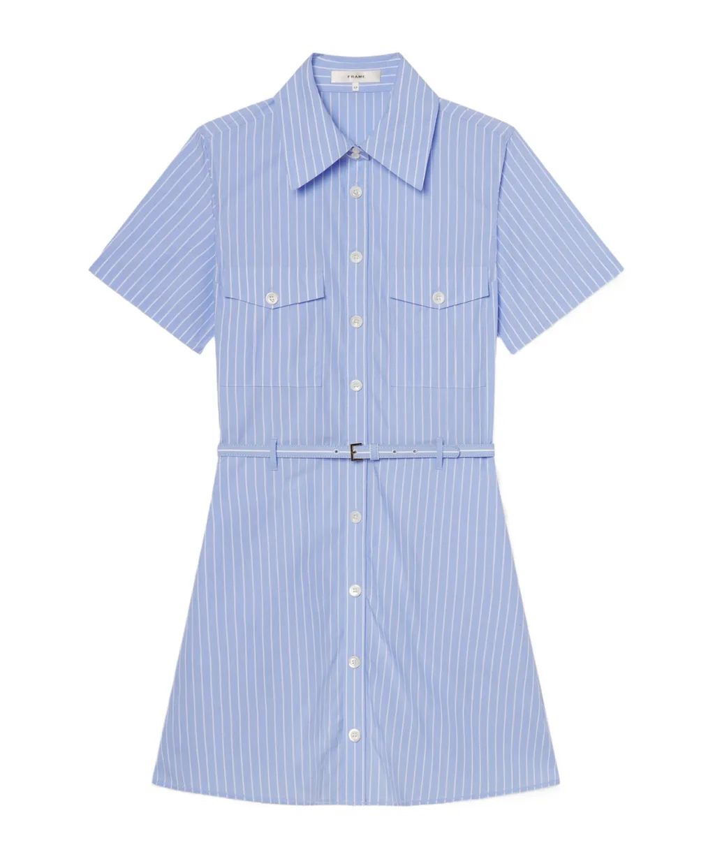 Striped Short-Sleeved Dress