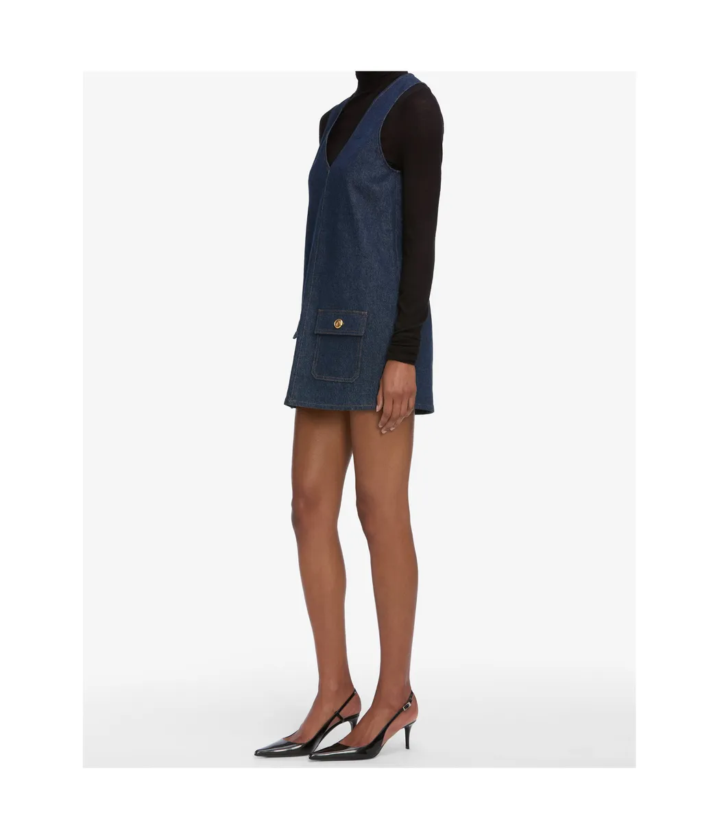 V-Neck Denim Dress