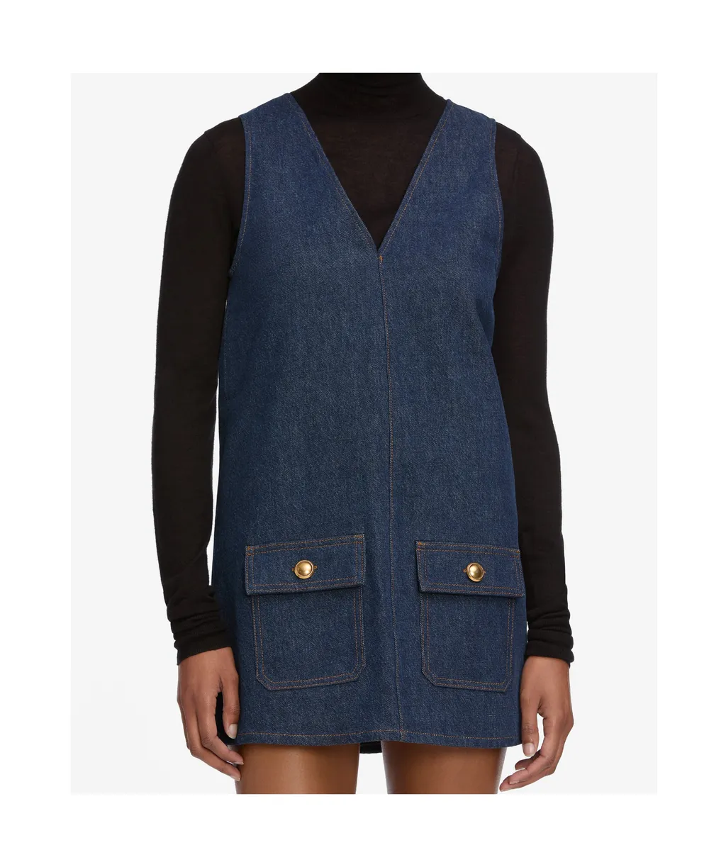 V-Neck Denim Dress