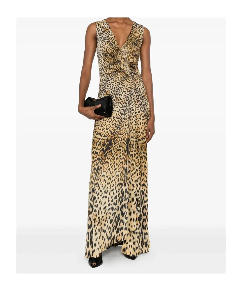 Twisted Animal-Print Dress