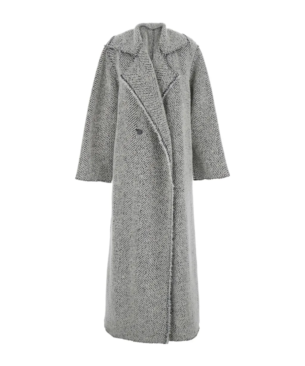 Herringbone Bouclé Coat