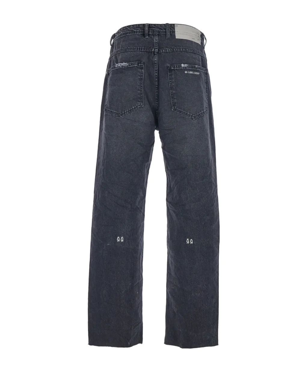 Logo-Tape Straight-Leg Jeans