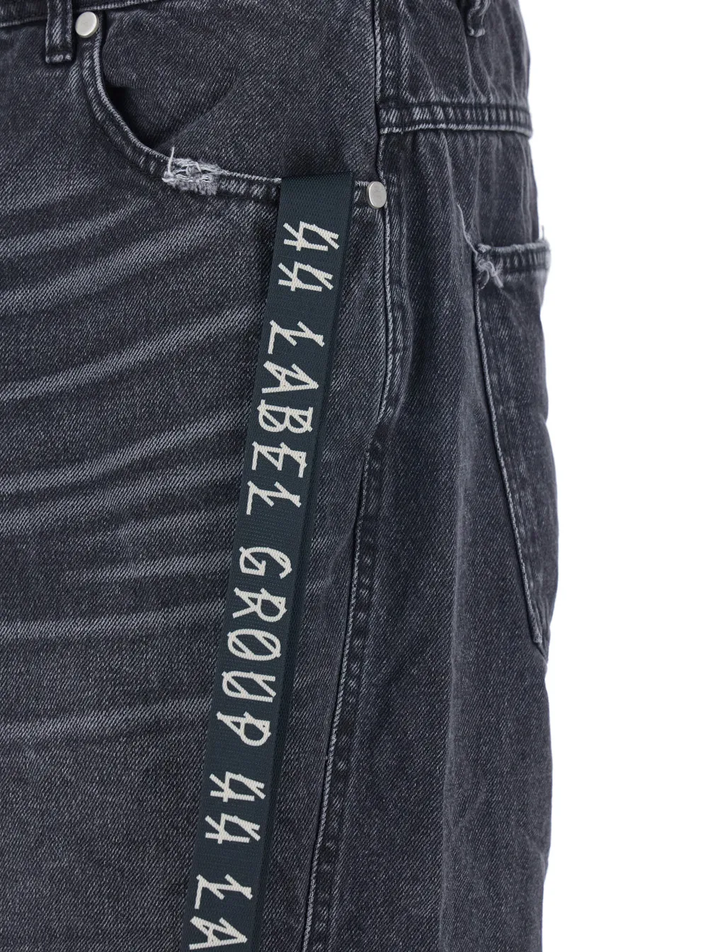 Logo-Tape Straight-Leg Jeans