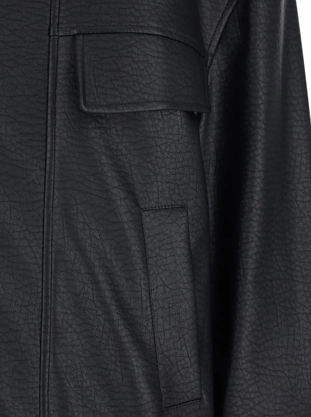 Long-Sleeved Leather Jacket