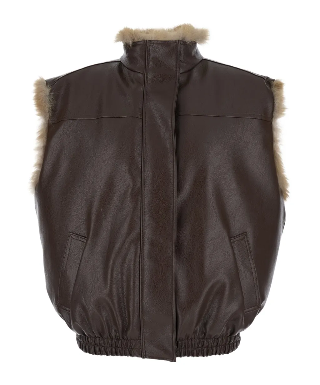 High Neck Sleeveless Coat