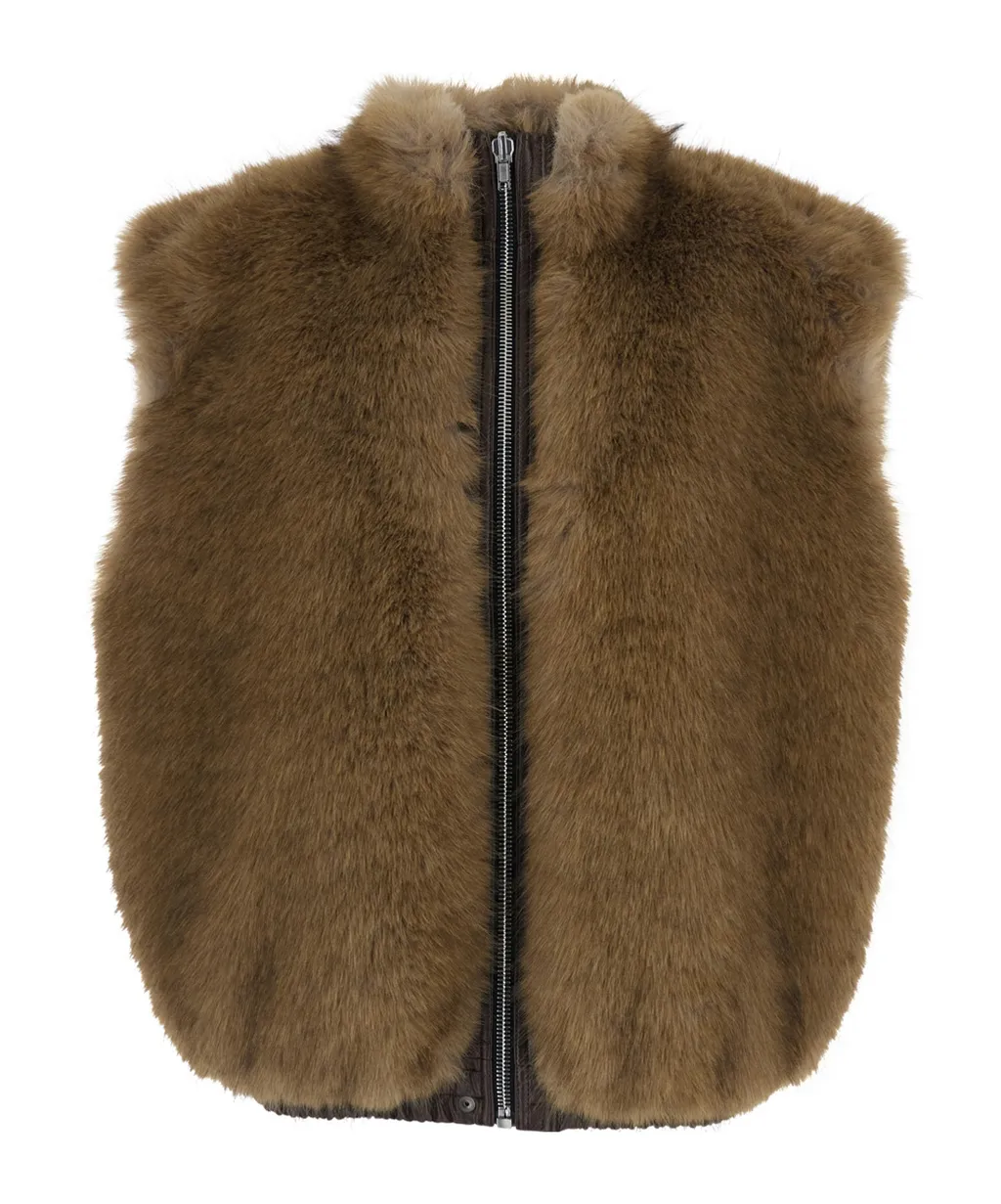 High Neck Sleeveless Coat