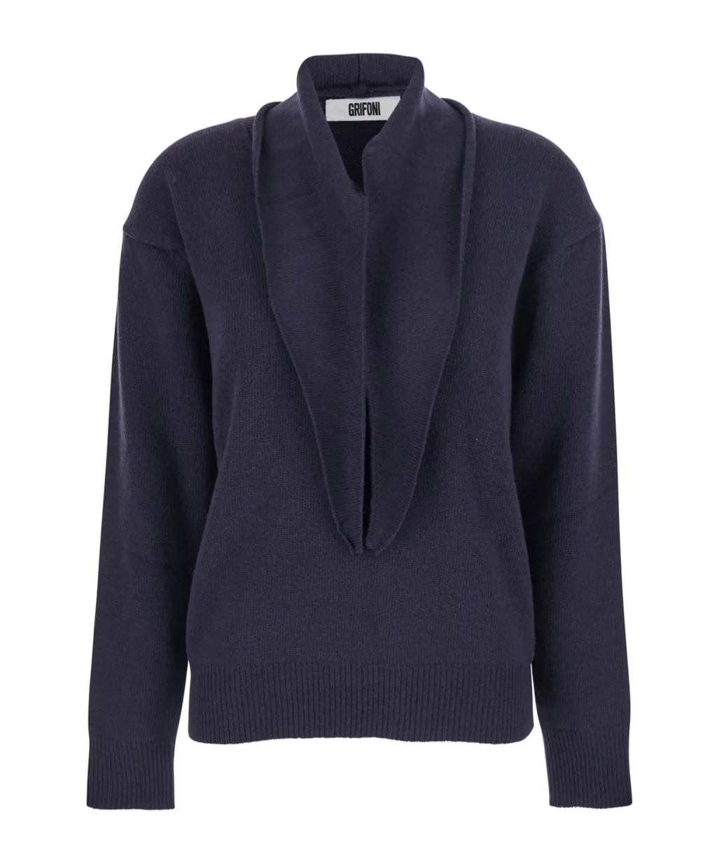 V-Neck Ribbed Knitwear