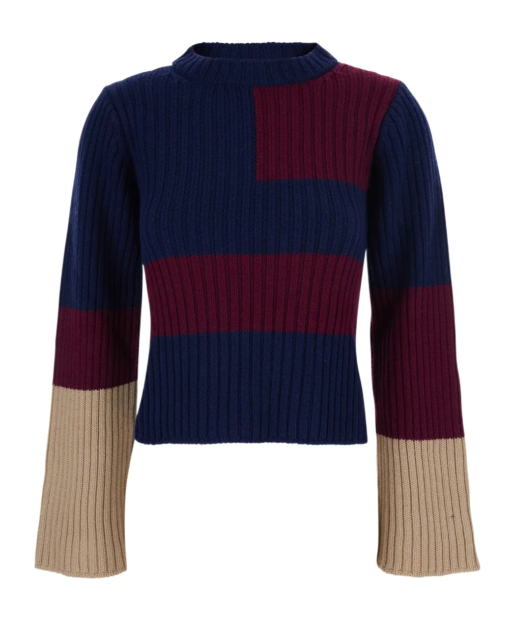 Ribbed Color Block Knitwear