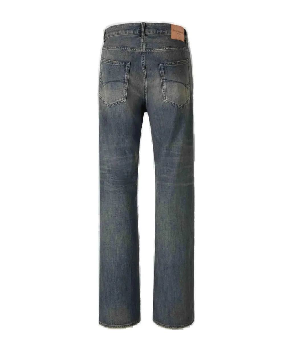 Worn-Out Effect Relaxed Fit Jeans