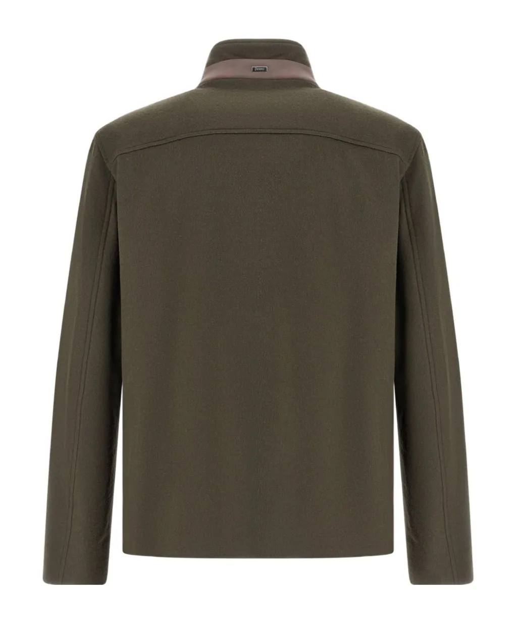 High-Neck Buttoned Jacket