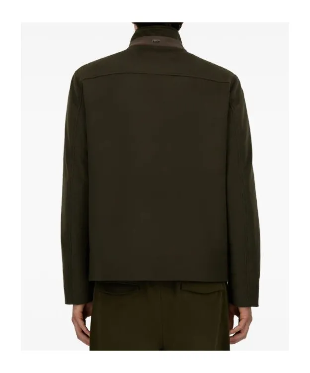 High-Neck Buttoned Jacket