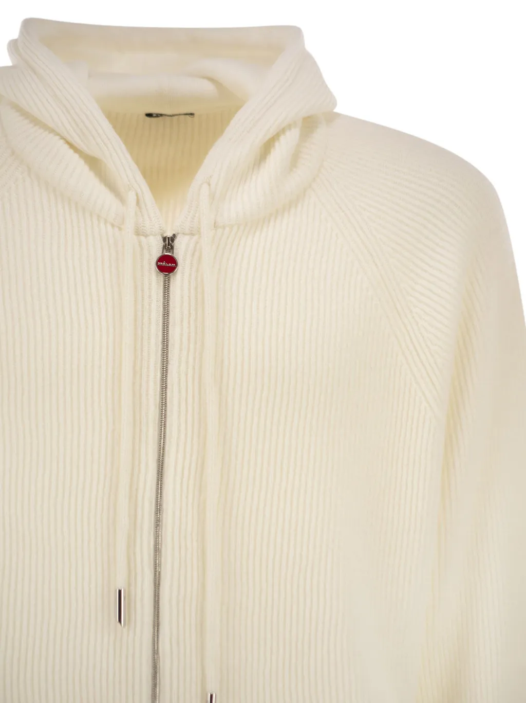 Ribbed Cashmere Hooded Jacket