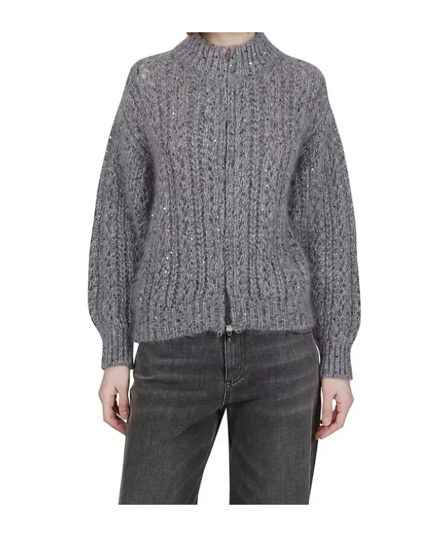 Sequin-Embellished Cardigan