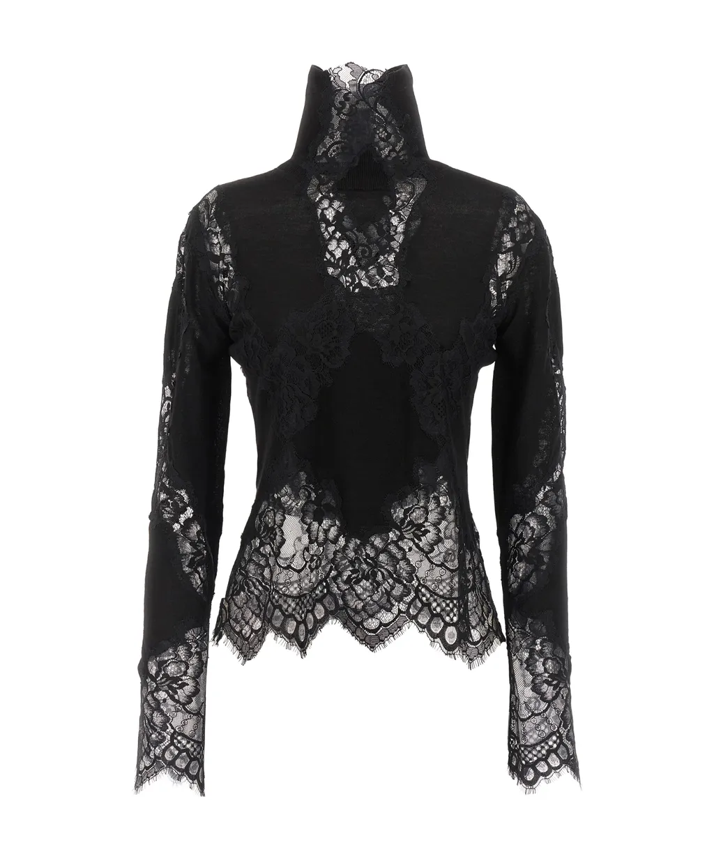 Lace Insert Knitwear