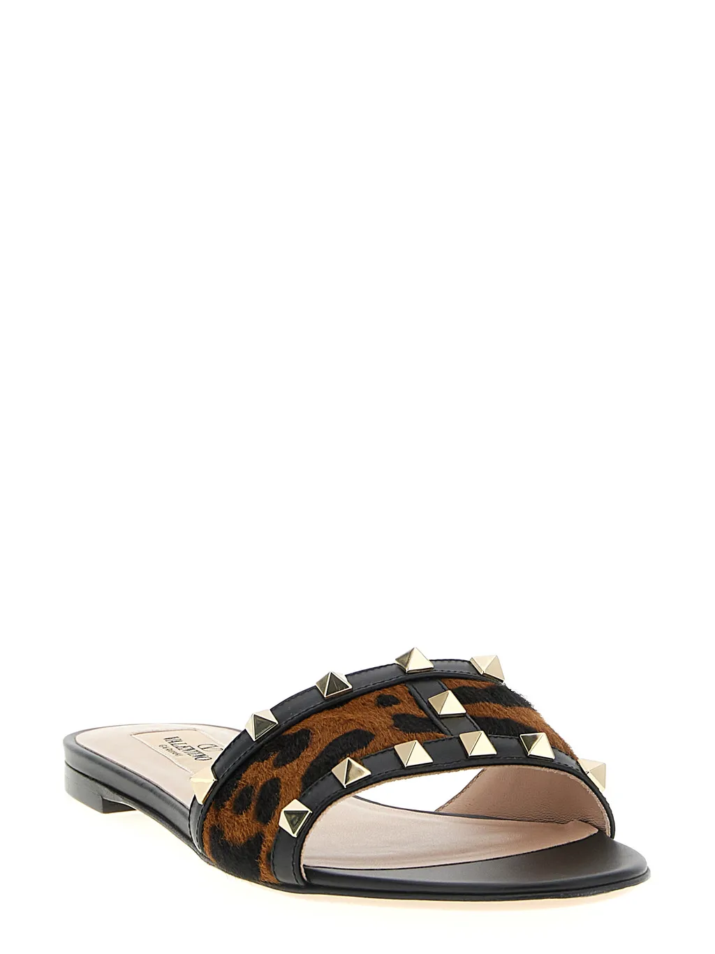 Studded Animal-Print Sandals