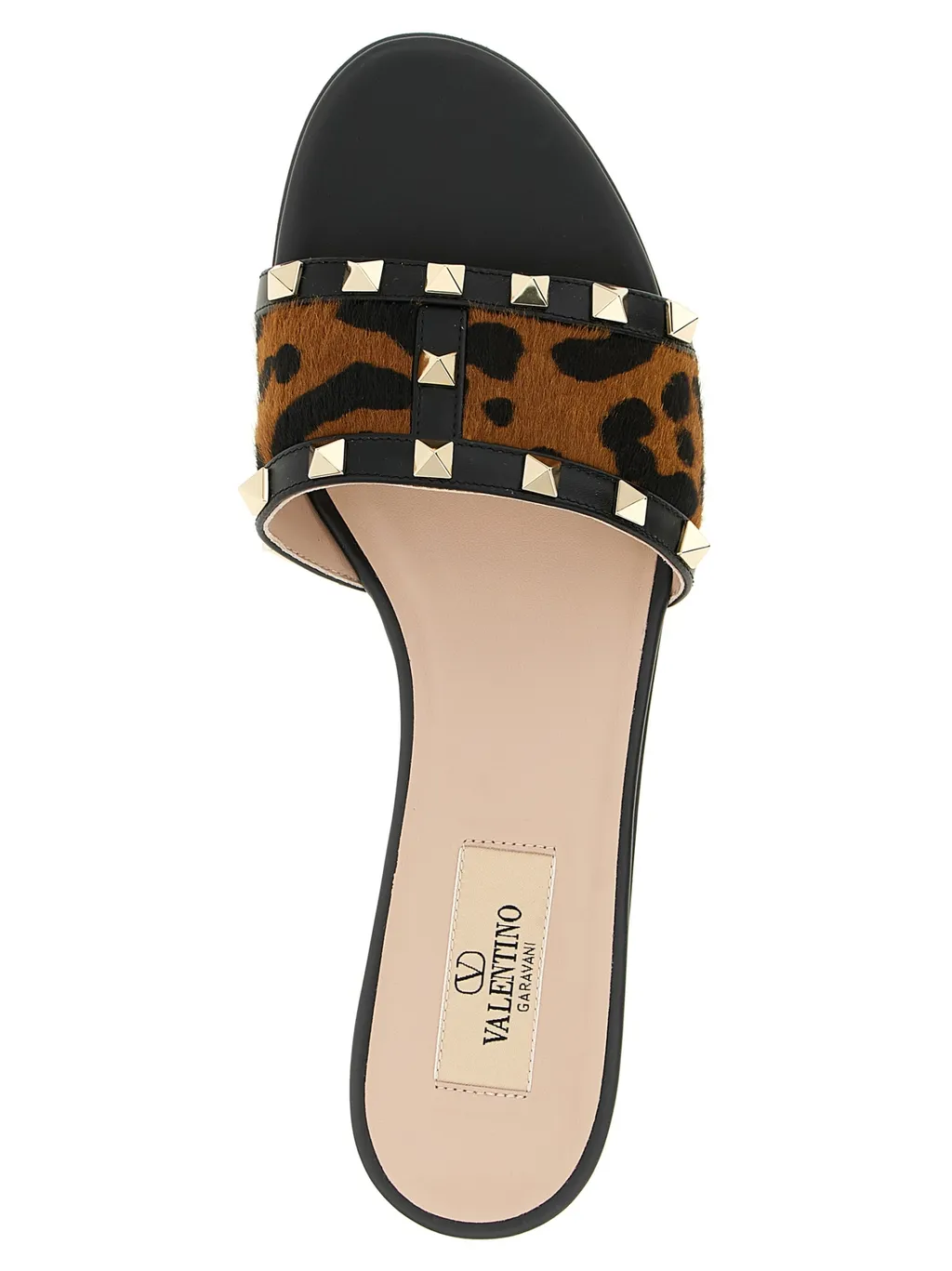 Studded Animal-Print Sandals