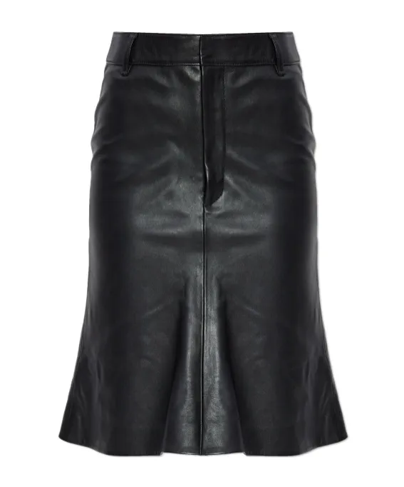 Midi Leather Skirt
