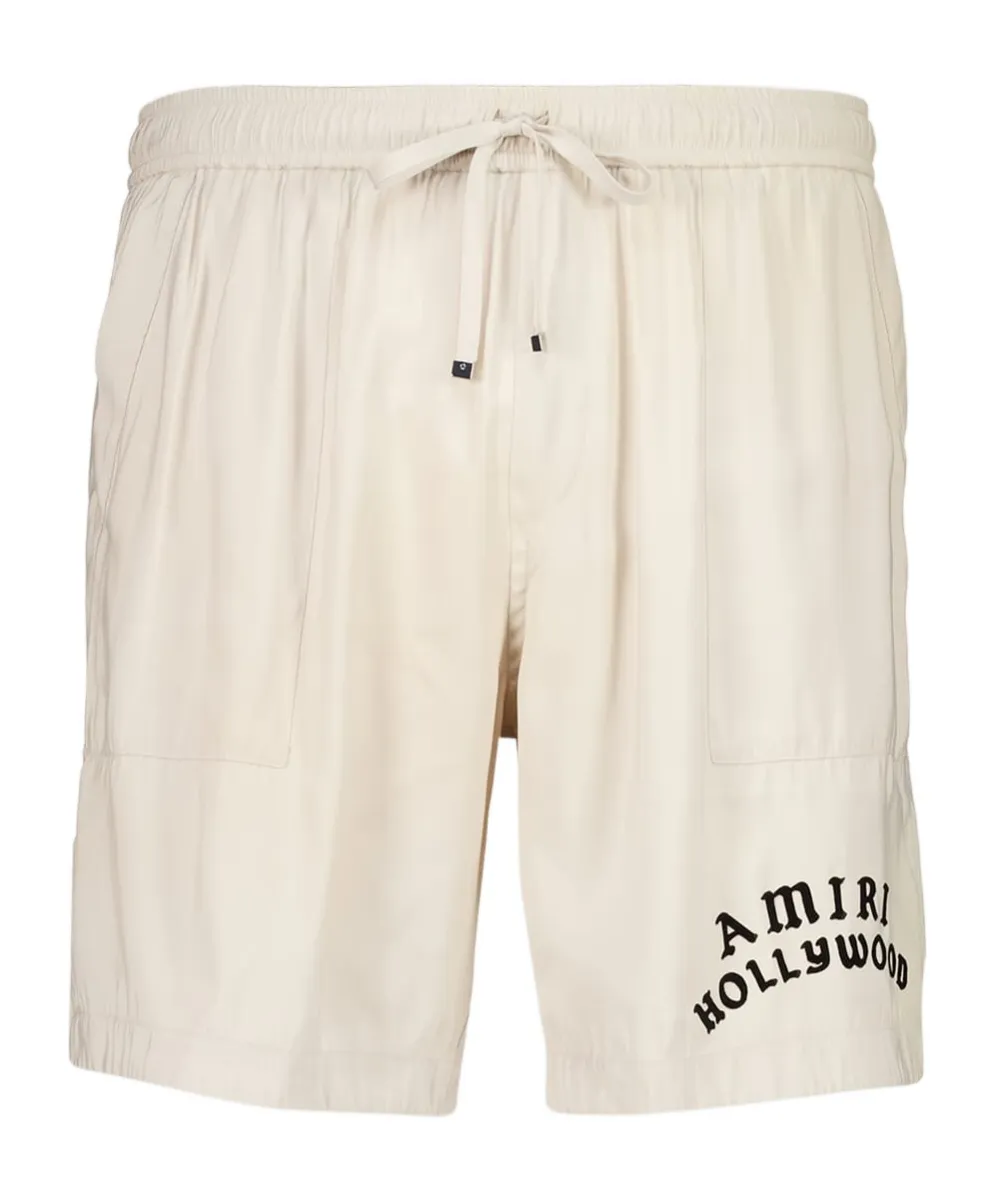 Hollywood-Motif Drawstring Shorts