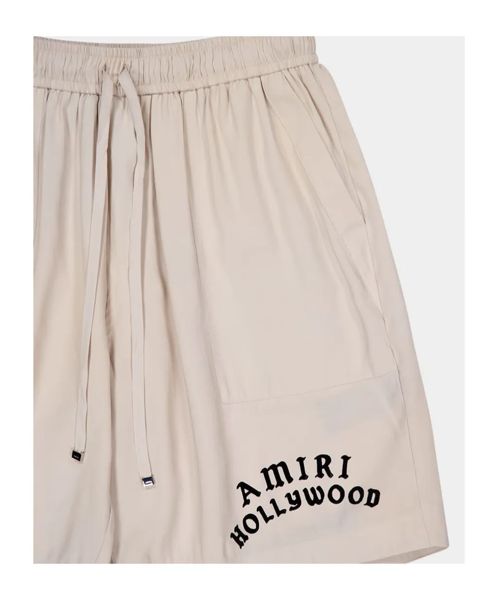 Hollywood-Motif Drawstring Shorts