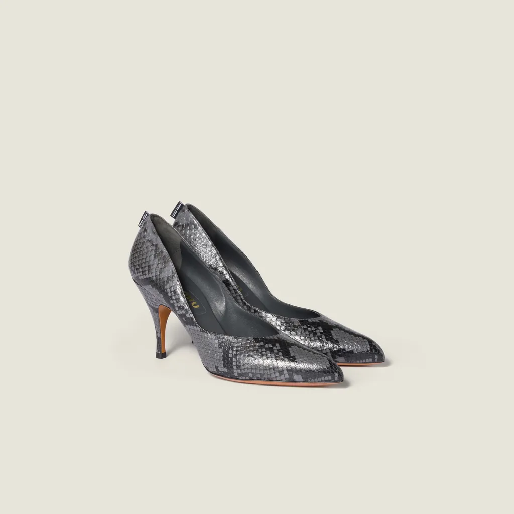 Python-Print Ayers Leather Pumps