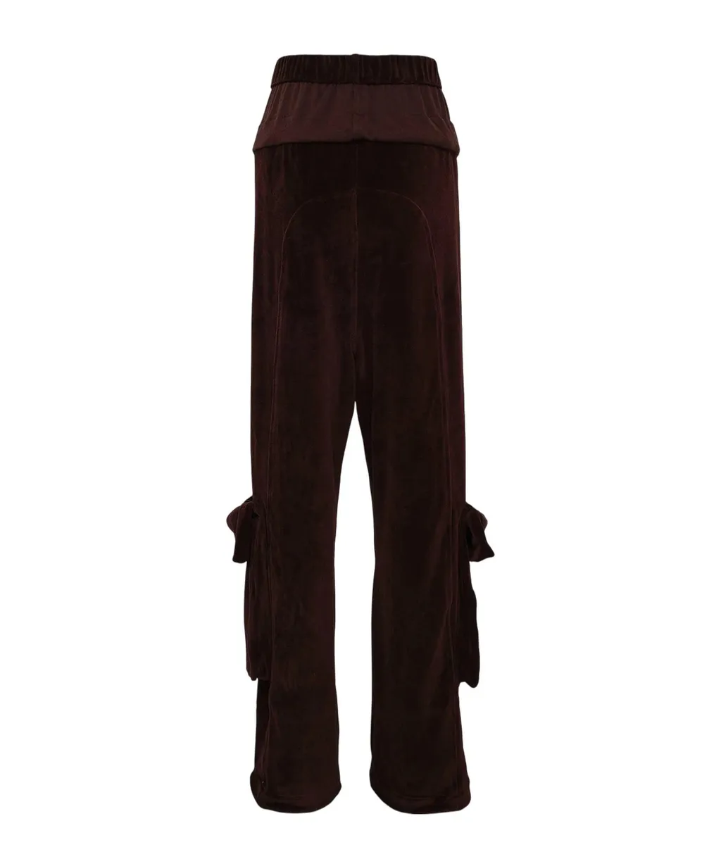 Rolled-Waist Velvet Overalls