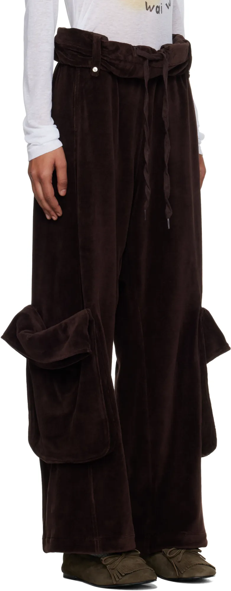Rolled-Waist Velvet Overalls