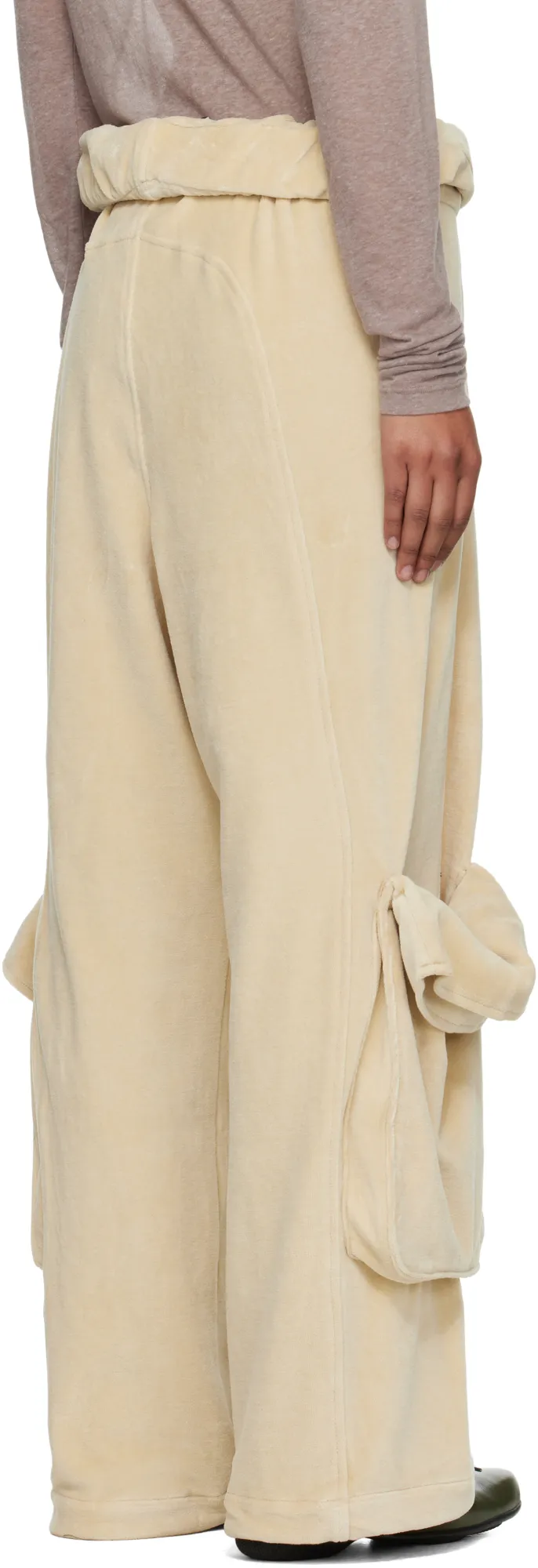 Rolled-Waist Velvet Overalls