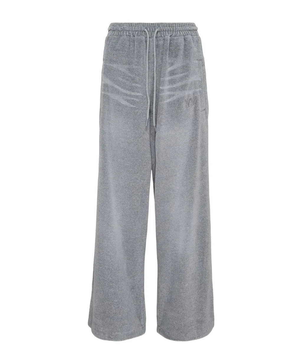 Velvet Wide-Leg Casual Pants