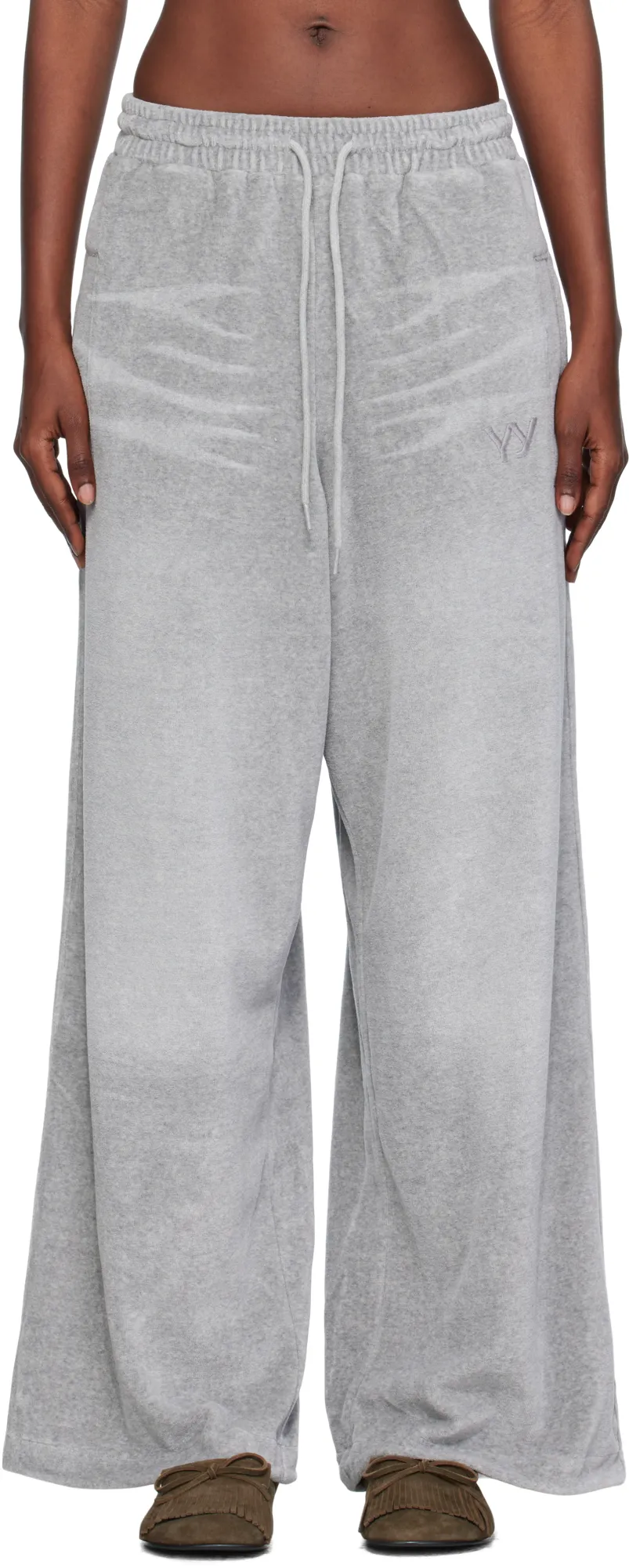 Velvet Wide-Leg Casual Pants