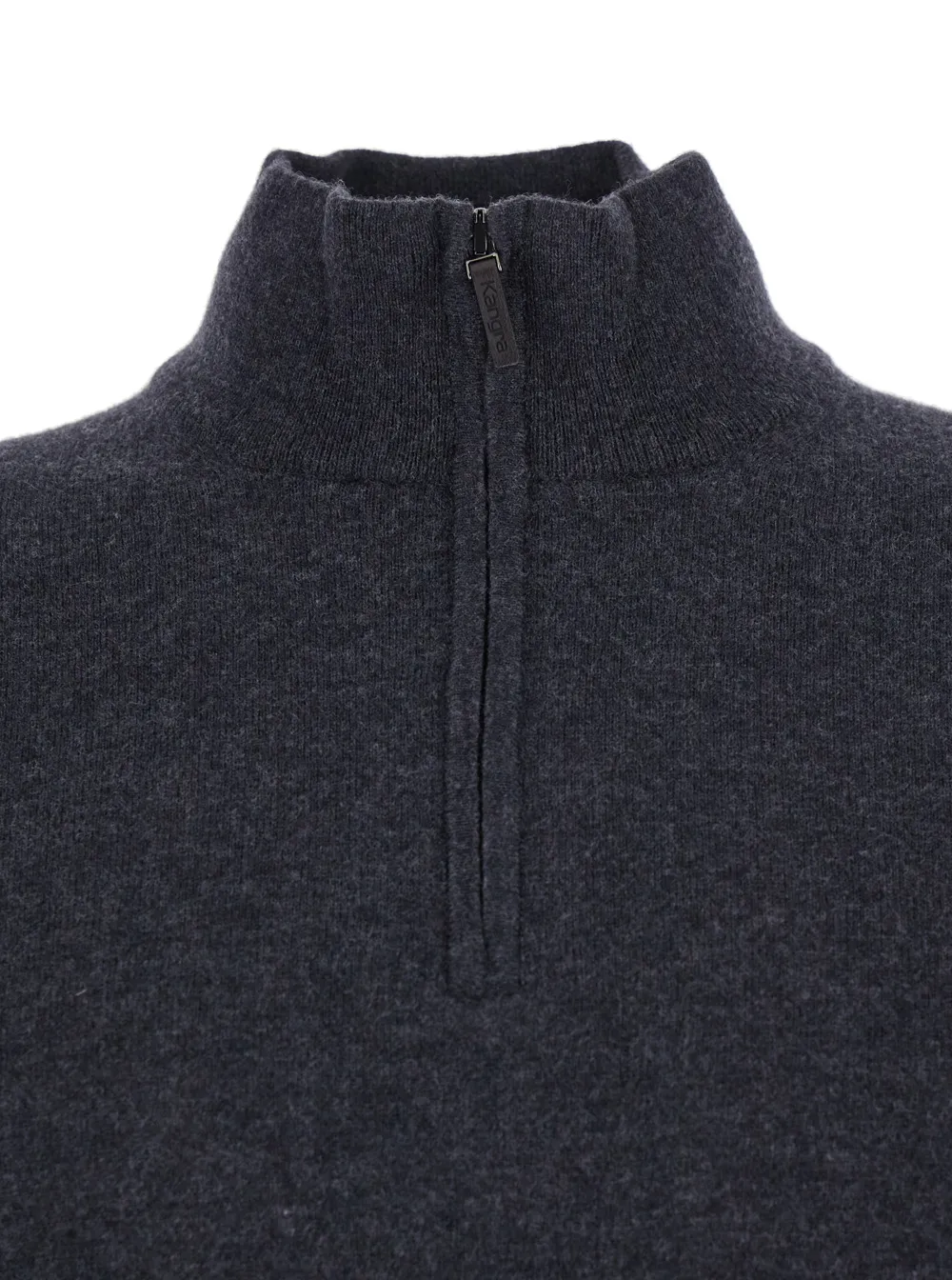 Turtleneck Half-Zip Ribbed-Knit Sweater