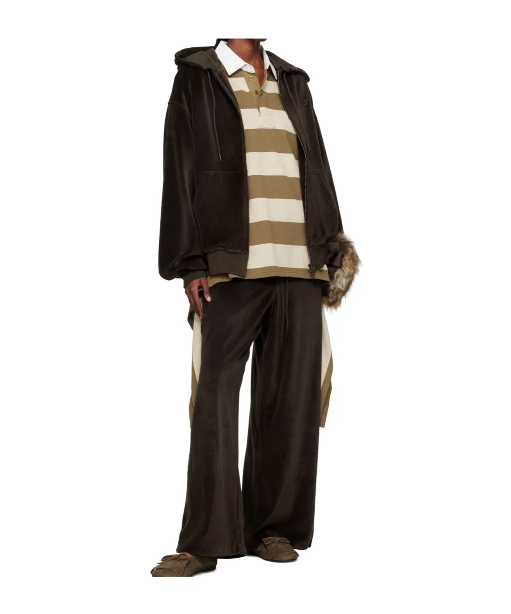 Velvet Wide-Leg Casual Pants
