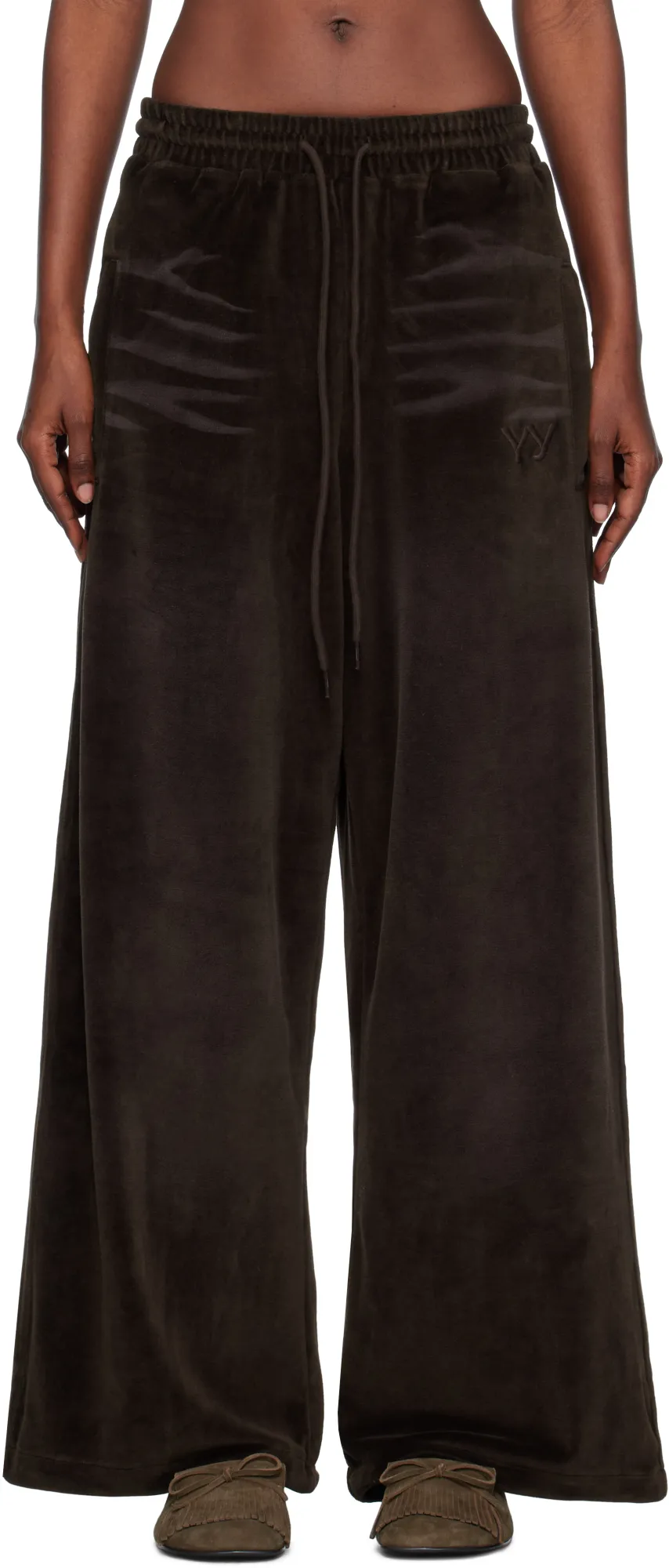 Velvet Wide-Leg Casual Pants