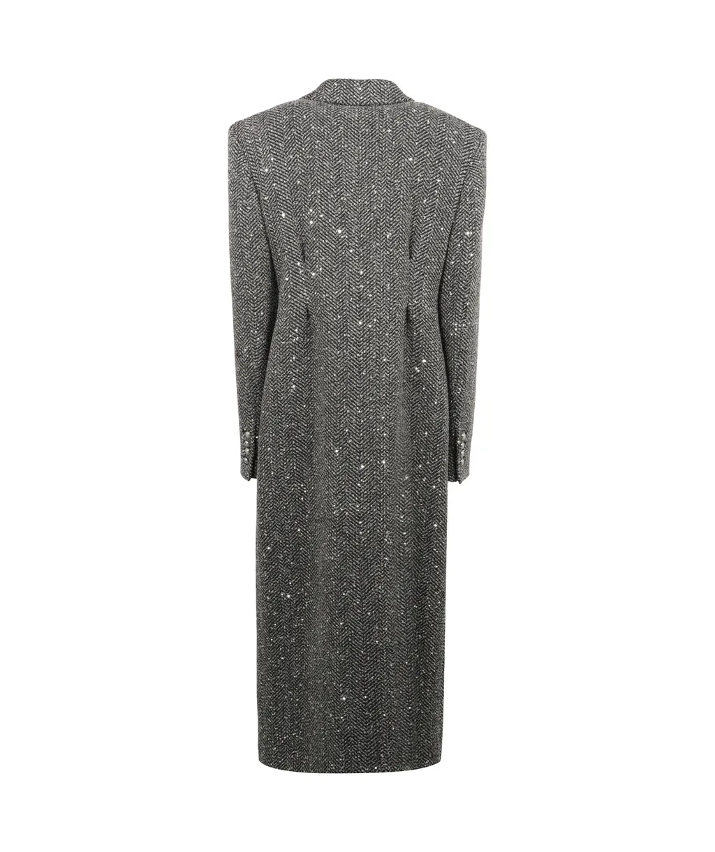 Sequin Tweed Coat