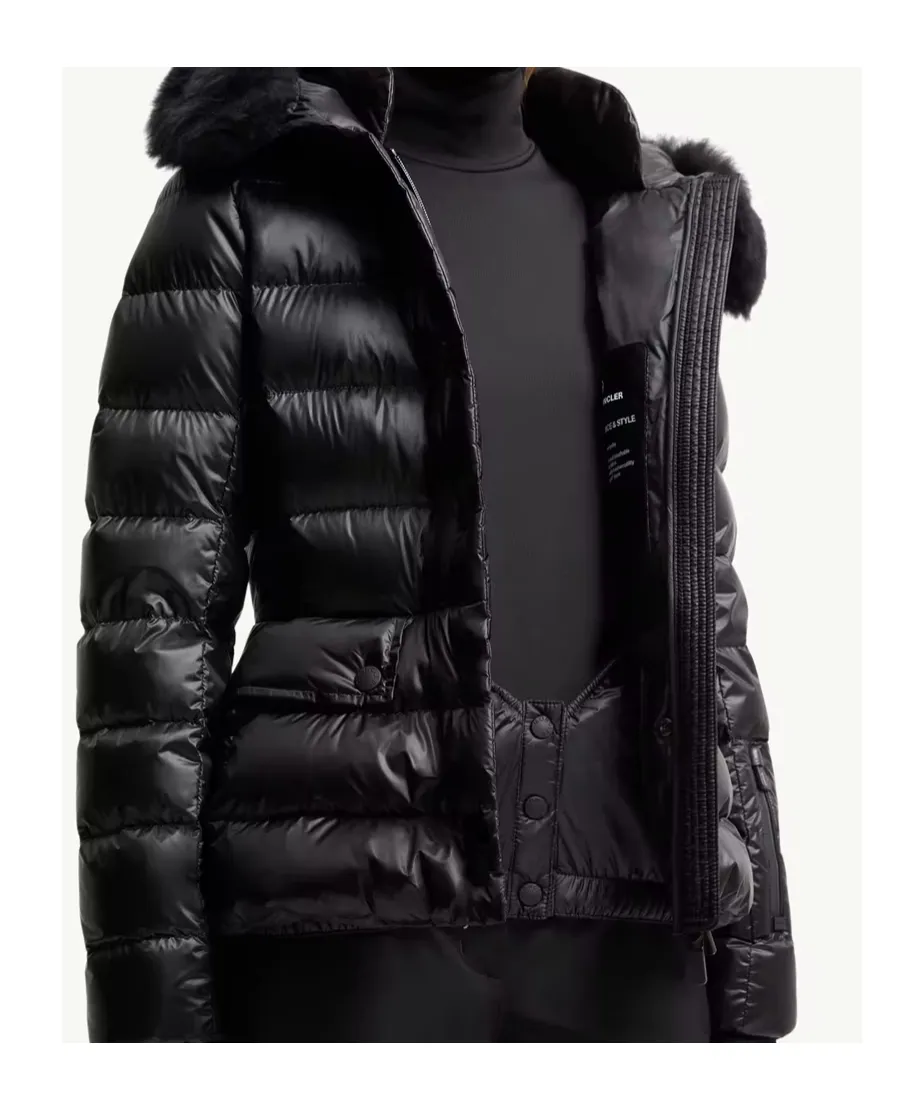 Armoniques Hooded Shearling-Trimmed Down Ski Jacket