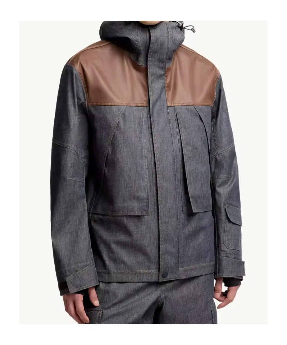 Langtang Hooded Denim Down Ski Jacket
