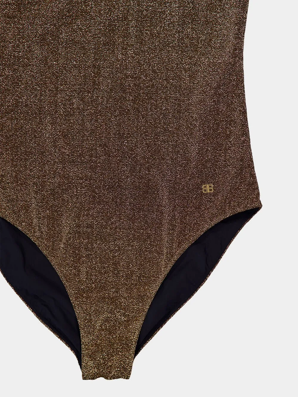 One Shoulder Lurex One Piece Swimsuit
