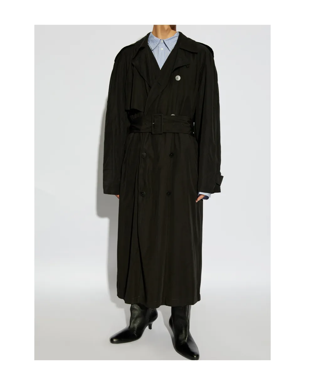 Belted Button-Up Trench Coat
