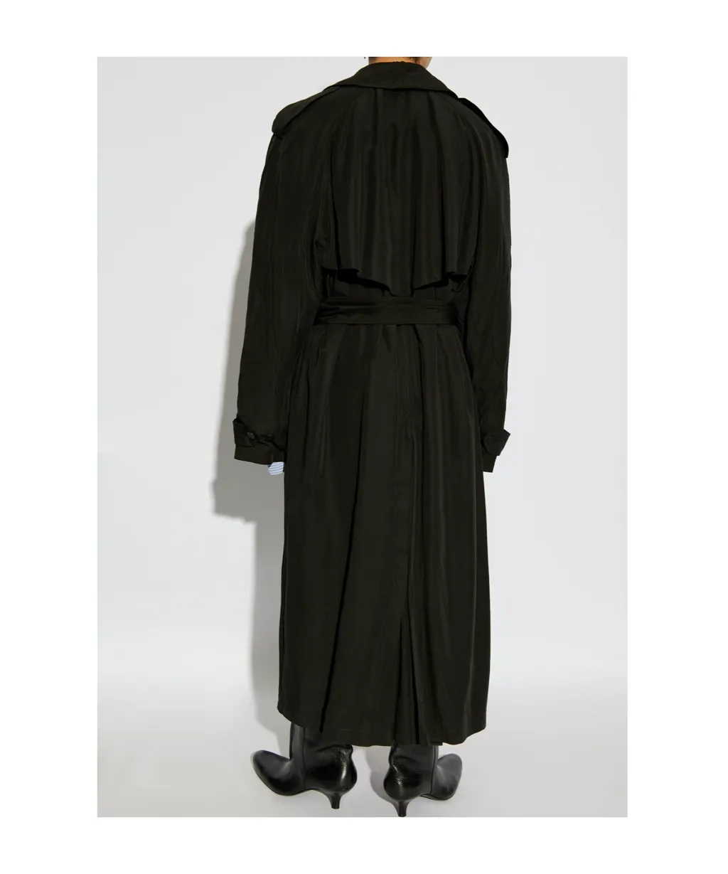 Belted Button-Up Trench Coat