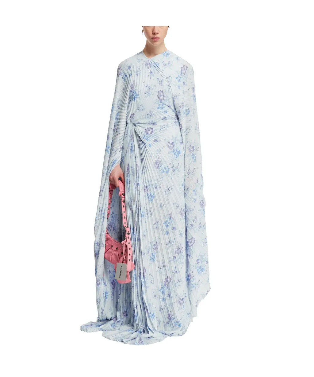Floral Print Pleated Dress