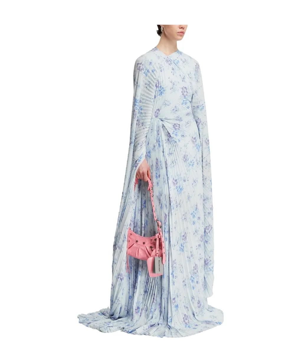 Floral Print Pleated Dress