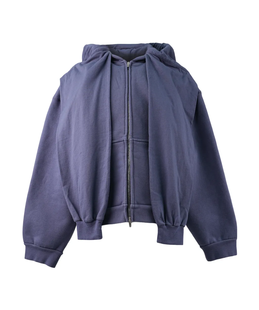 Zip-Up Long-Sleeved Hoodie