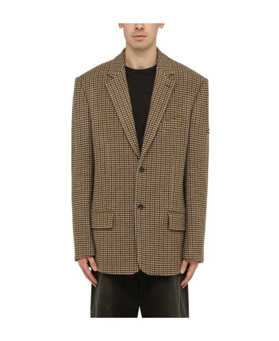 Houndstooth Button-Up Jacket