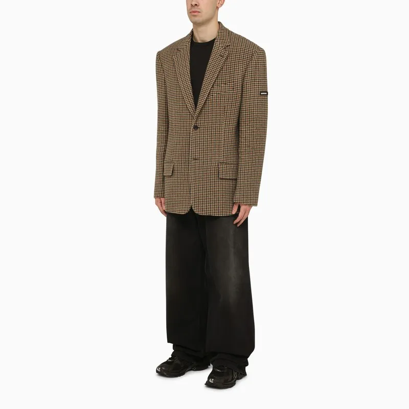 Houndstooth Button-Up Jacket