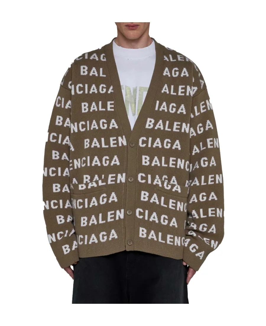 Logo Intarsia-Knit Cardigan