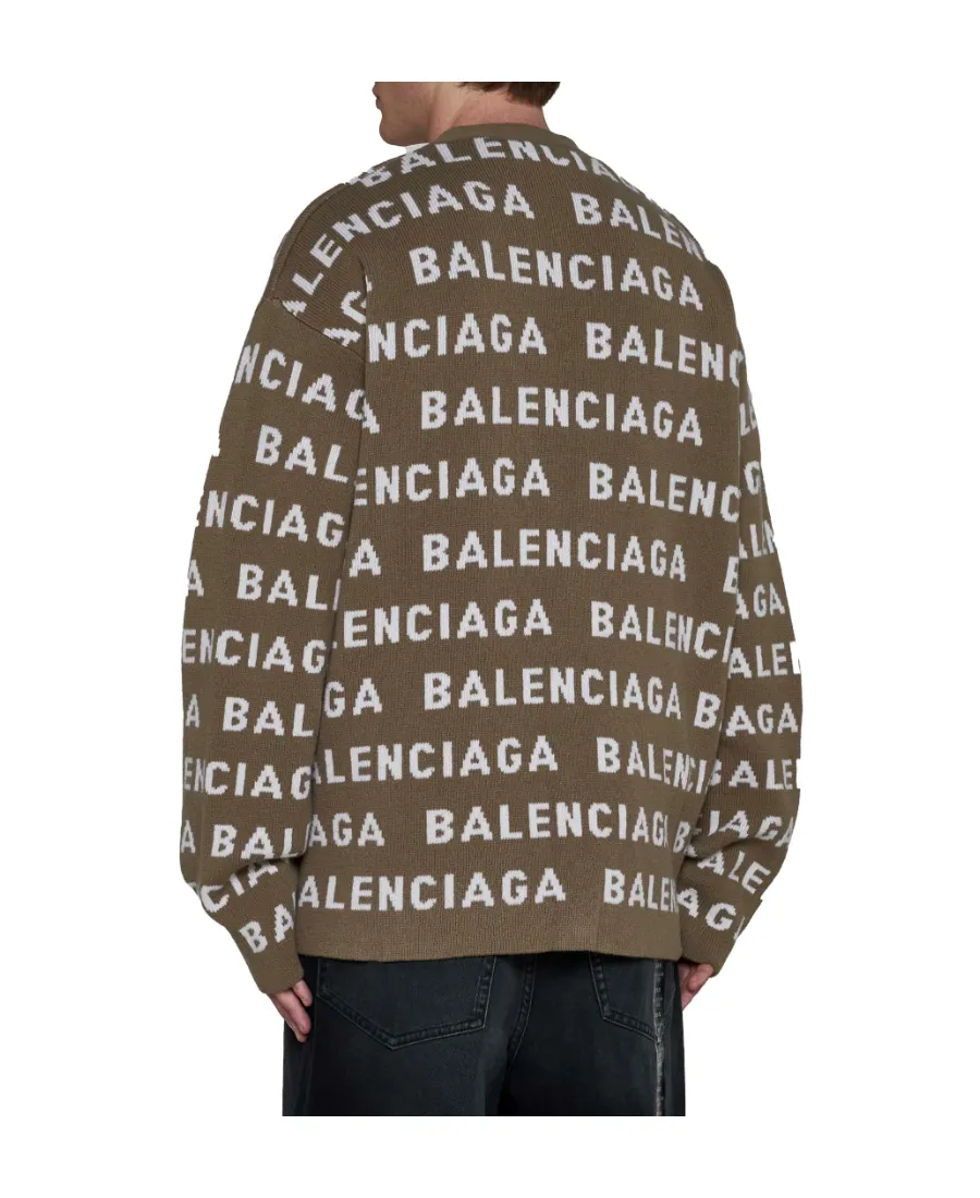 Logo Intarsia-Knit Cardigan