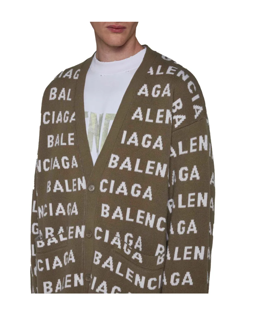 Logo Intarsia-Knit Cardigan