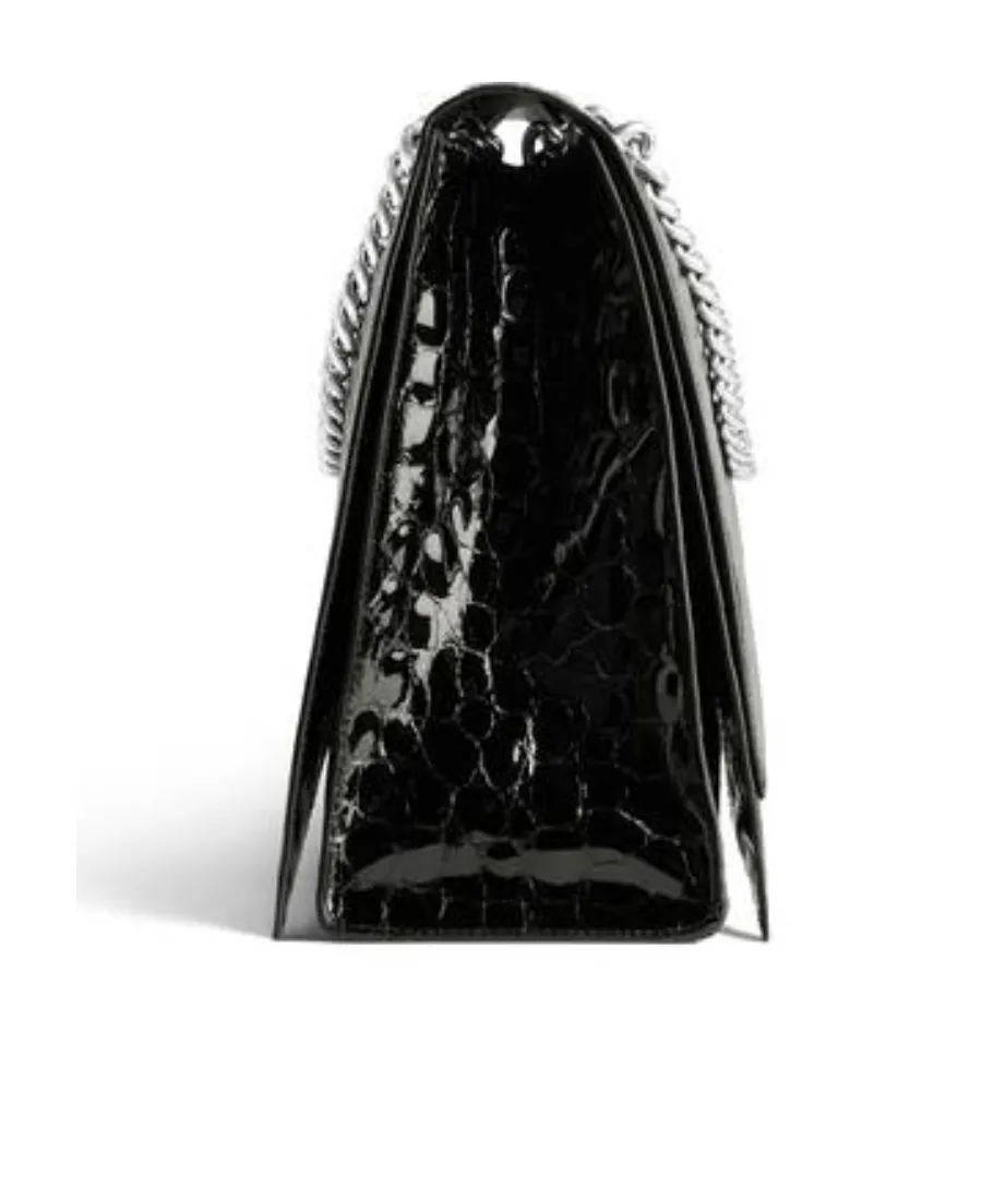 Crush Large Chain Bag Crocodile Embossed