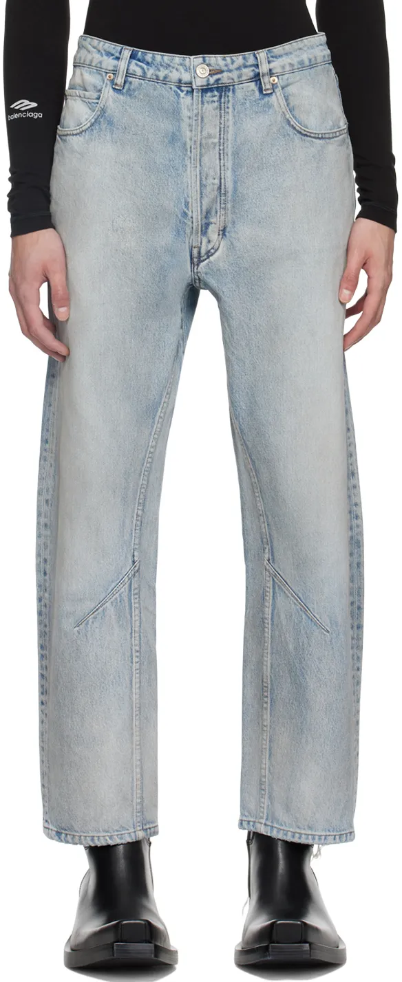 Distressed Straight-Leg Jeans