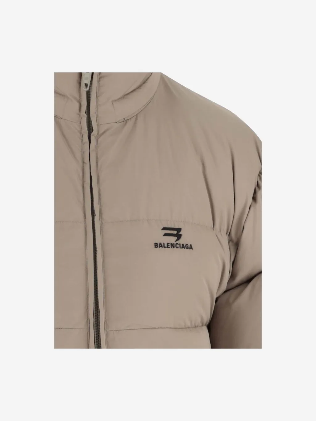 Logo Printed Zip-Up Puffer Jacket